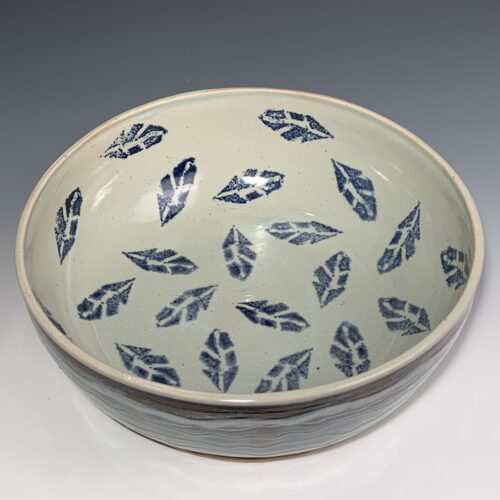 Blue Leaf Serving Bowl - Image 3