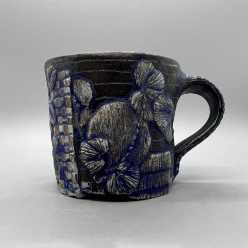 Blue Carved Mug