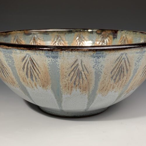 Large Peacock Blue Serving Bowl - Image 3