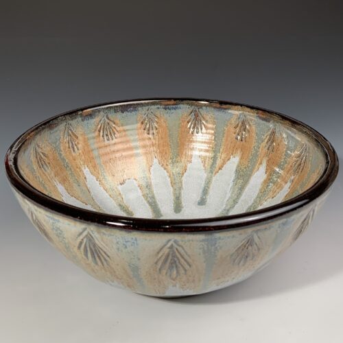 Large Peacock Blue Serving Bowl