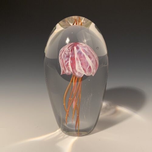 Glass Jellyfish Sculpture/Paper Weight