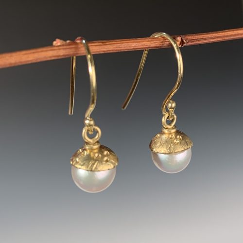 Pearl & 18K Gold Earrings - Image 2