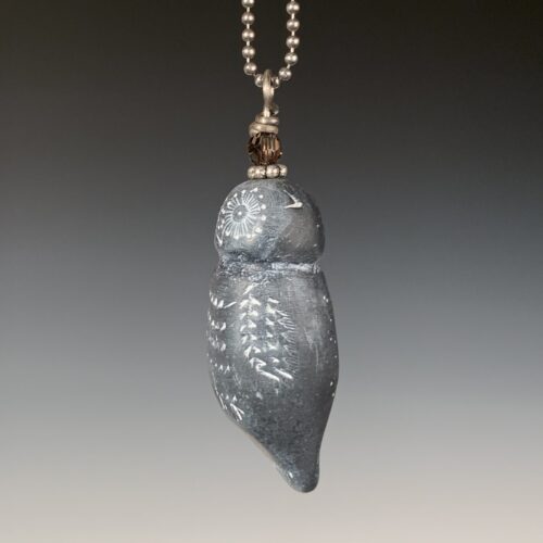 Owl Necklace with Smoky Topaz - Image 4