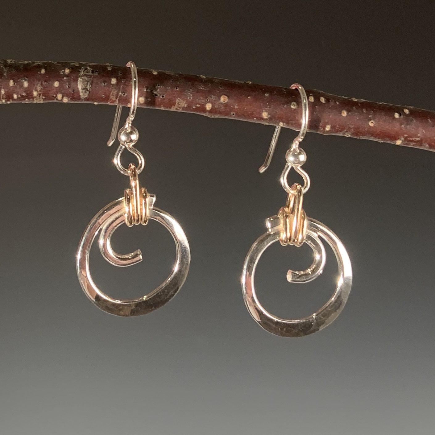 Gold Wrapped Spiral Earrings