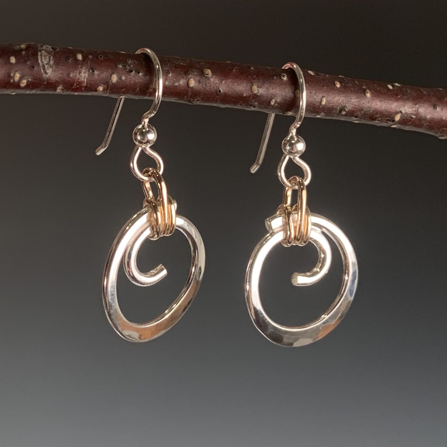 Gold Wrapped Spiral Earrings - Image 3