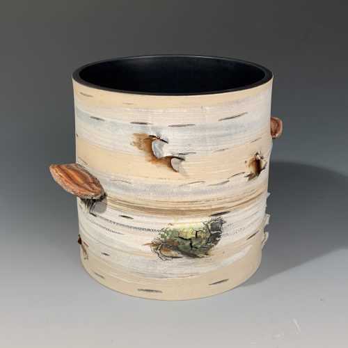 Ceramic Birch Container with Mushrooms - Image 4