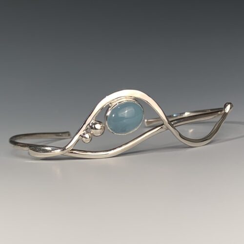 Sterling Silver and Aquamarine Cuff - Image 5
