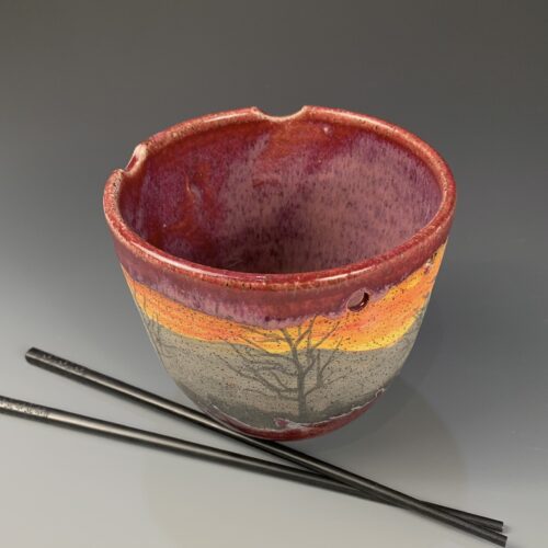 Mountain Sunset Ramen Bowl- Red - Image 3