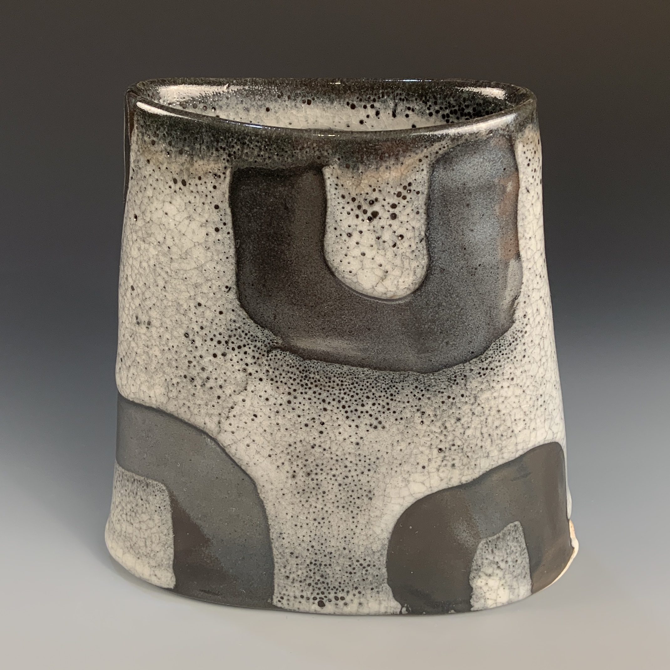 Black & White Crackle-Glaze Vase