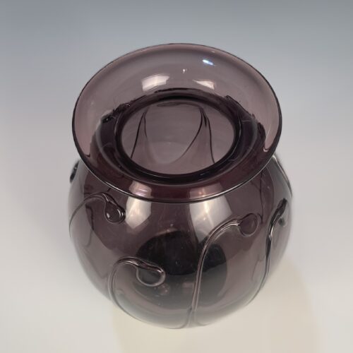 Large Plum Blown Glass Vase - Image 3