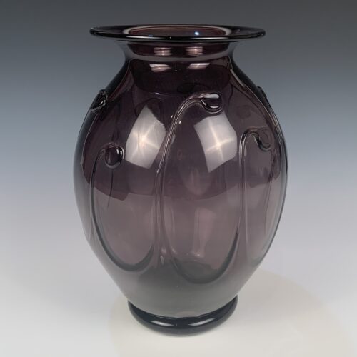 Large Plum Blown Glass Vase - Image 4