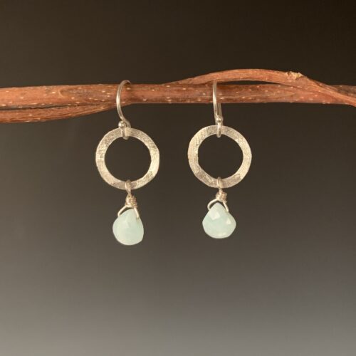 Circle Earrings with Chalcedony