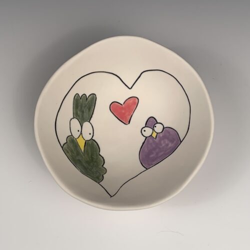 Medium Bowl with Love Birds