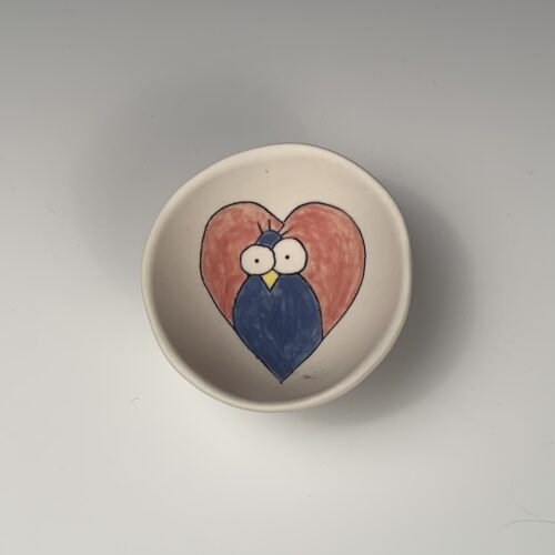 Little Bowl with Blue Love Bird