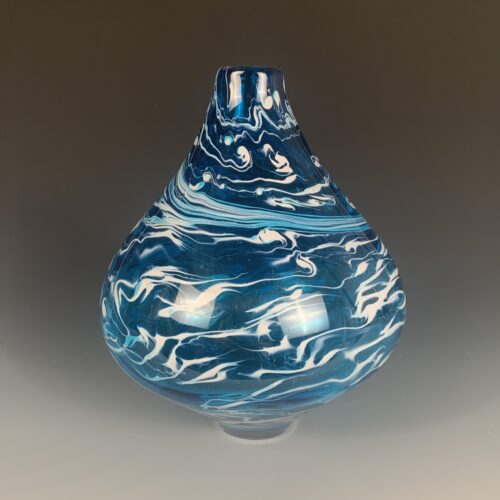 Teal Blue Teardrop Vase
