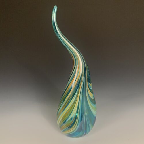 Turquoise Sculpted Vase - Image 3