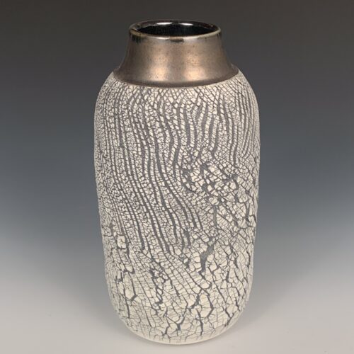 Tall Crack-Textured Vase - Image 4