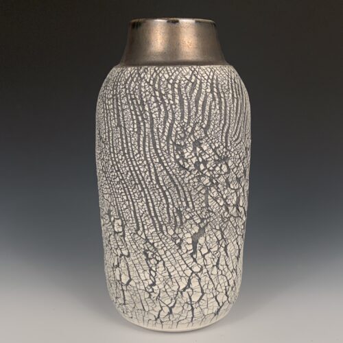 Tall Crack-Textured Vase