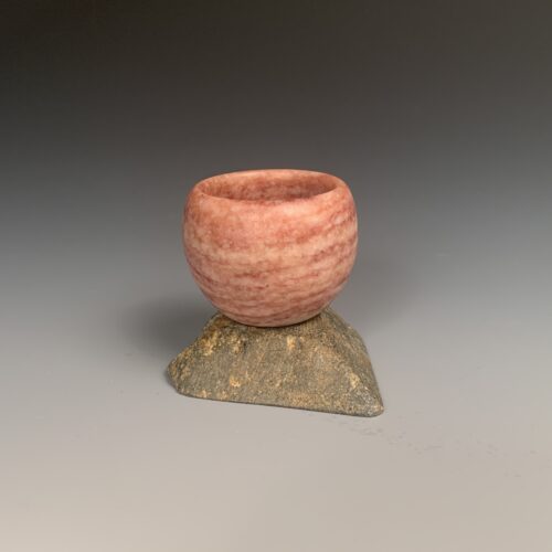 Raspberry Alabaster Bowl on Base