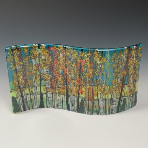 Fall Birch Grove Glass Wave