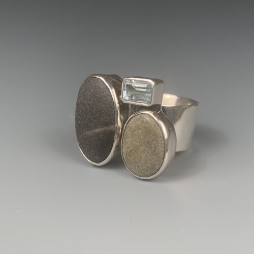 Beach Stone and Topaz "Ocean" Ring - Image 3