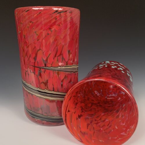 Red Handblown Glass Tumbler - Image 3