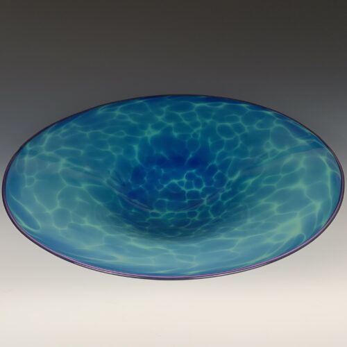 Large Turquoise Handblown Glass Bowl - Image 5
