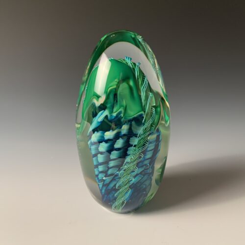 Green and Blue Egg Paperweight - Image 4