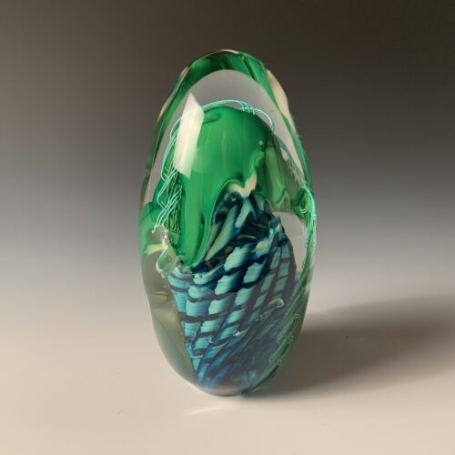 Green and Blue Egg Paperweight - Image 6