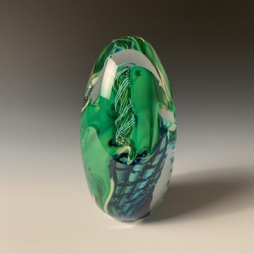 Green and Blue Egg Paperweight - Image 5
