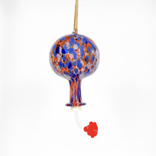 Hand Blown Glass Hummingbird Feeder