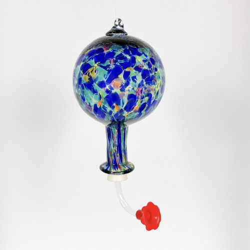 Hand Blown Glass Hummingbird Feeder