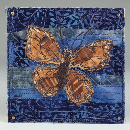 Fabric Collage - Orange Butterfly