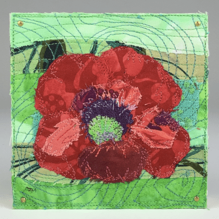 Fabric Collage - Poppy