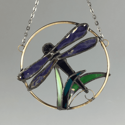 Stained Glass Dragonfly Hoop