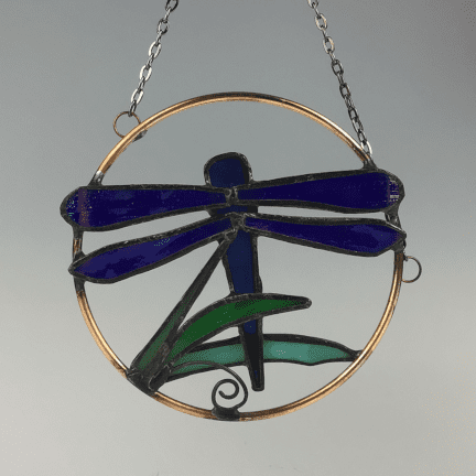 Stained Glass Dragonfly Hoop