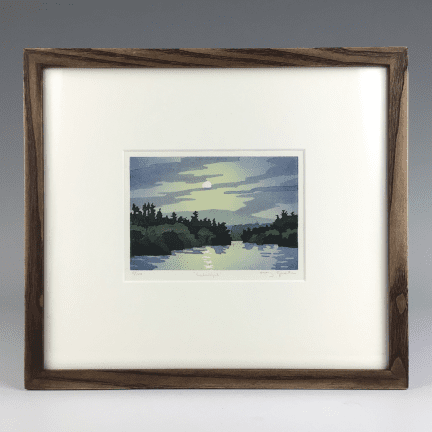 “Lakelight" Framed Woodblock Print
