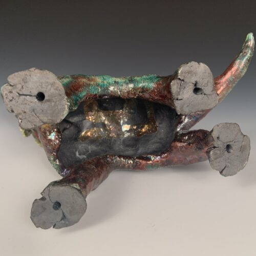 Raku Dinosaur with Frog - Image 7