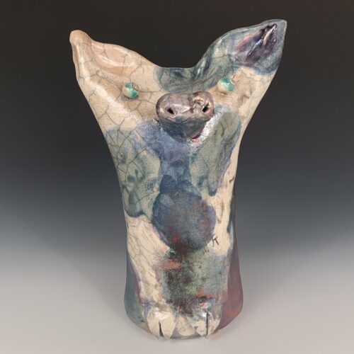 Whimsical Raku Piggy
