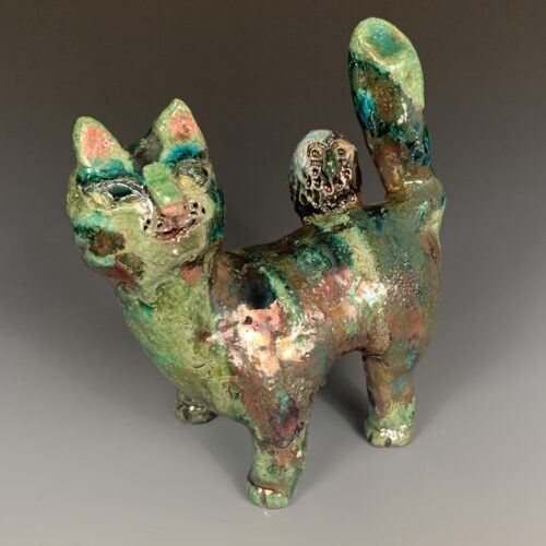 Raku Cat with Owl
