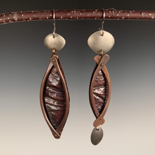 Sculptural Copper & Nickel Earrings