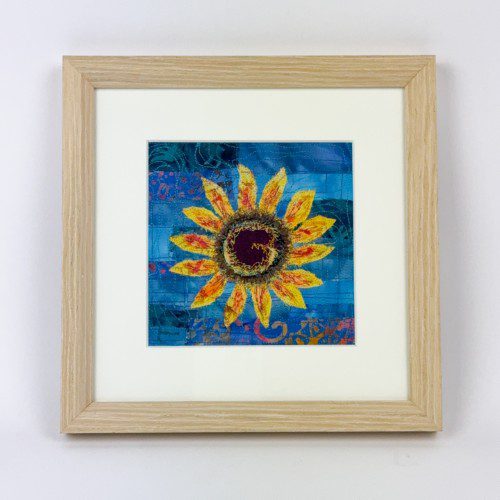 Sunflower Textile Collage