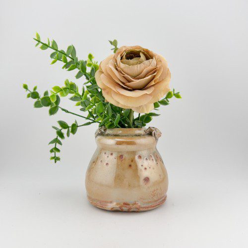 Wood Fired Ruffle Detail Flower Vase 1