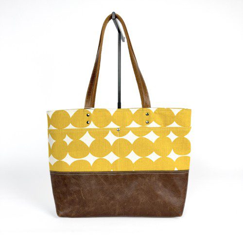 Carryall Tote in Mustard Dot