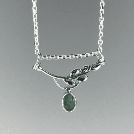 "Tiny Branch" Emerald Pendant