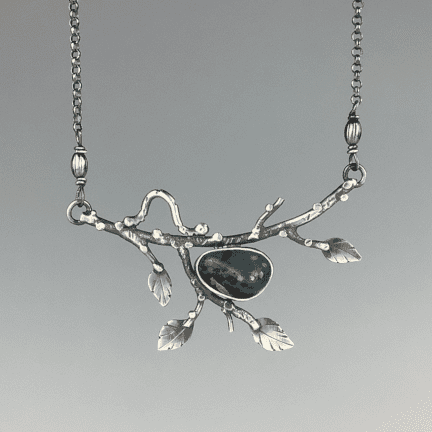Iron Furnace Slag Branch Necklace