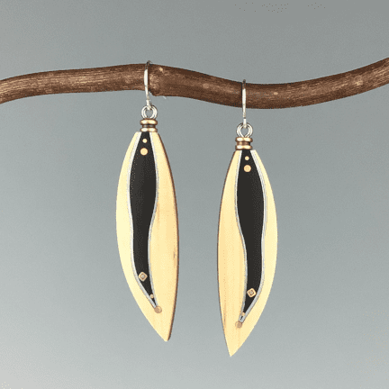 Recycled Aluminum Can & VT Applewood Earrings