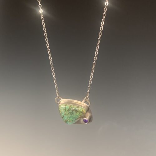 Monarch Opal Pendant with Lab Amethyst