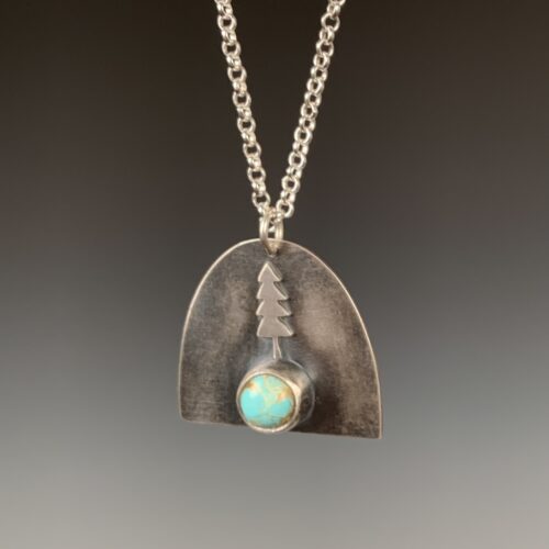 Layered Tree Pendant with Turquoise