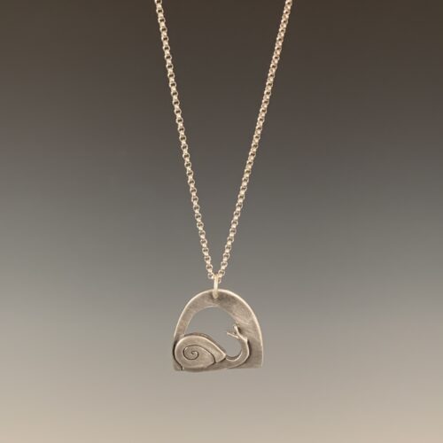 Layered Silver Snail Pendant - Image 3